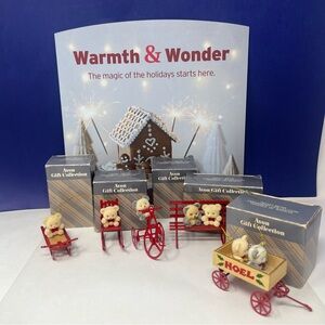 80’s Avon Flocked Teddy Bear Ornaments Vintage w/ original boxes